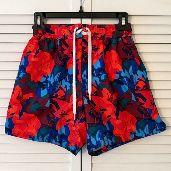 2xist Red Floral Swim Shorts - Picture 1 of 2
